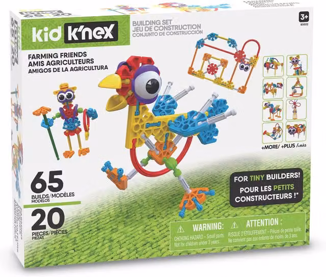 K'NEX Farmin' Friends Building Set with Large Bricks and Connectors in Green and Multicolour