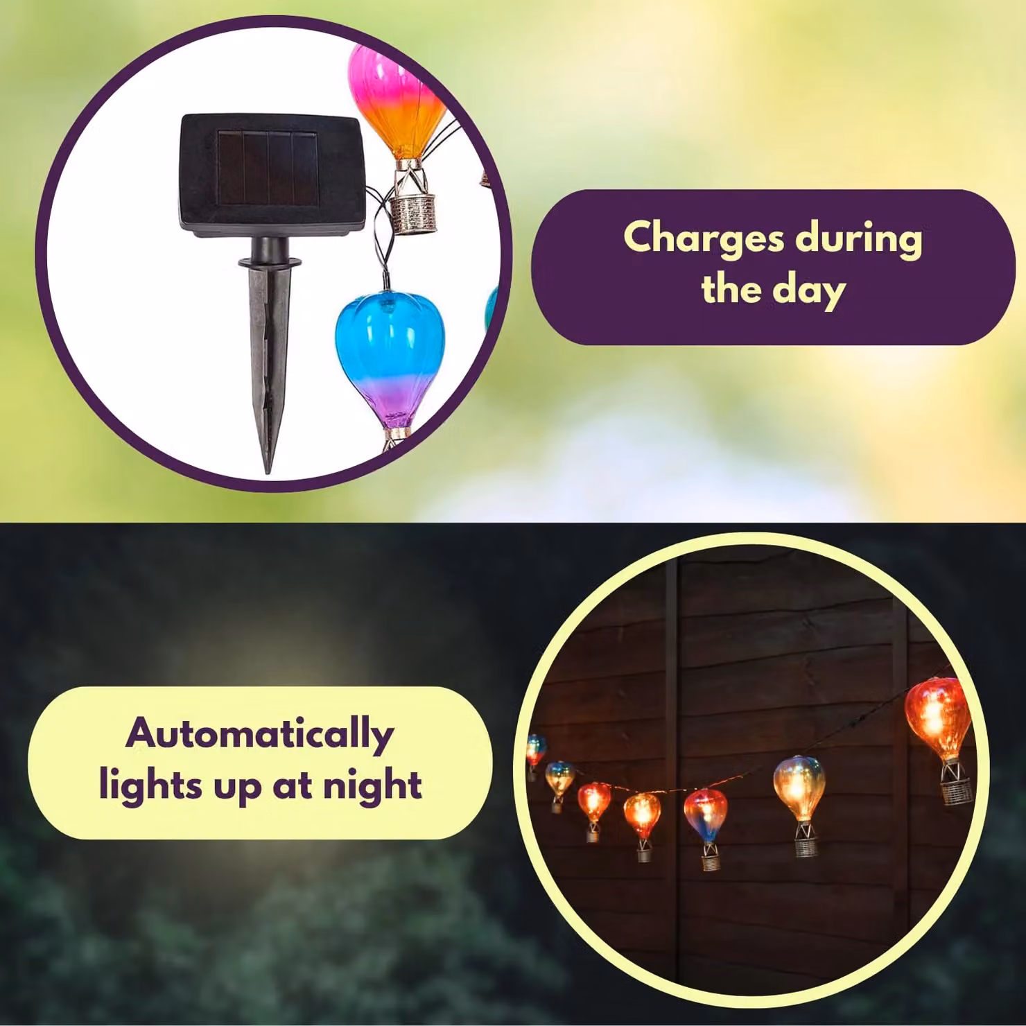 Marco Paul Multicoloured Solar Powered LED Hot Balloon String Lights with Dusk Sensor – 5