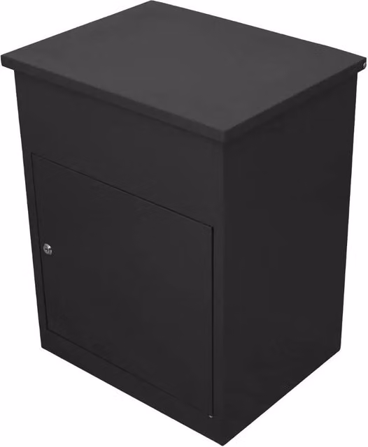 Monstershop Black Steel Free Standing Parcel Post Box W/D/H: 58.0 x 46.0 x 36.0 cm