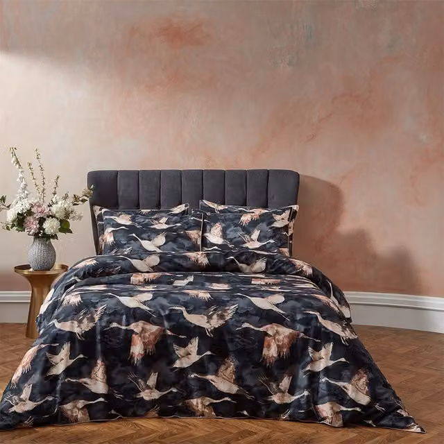 Make it a Home Reversible Blue Graphic Animal Cotton Percale Duvet Cover Set