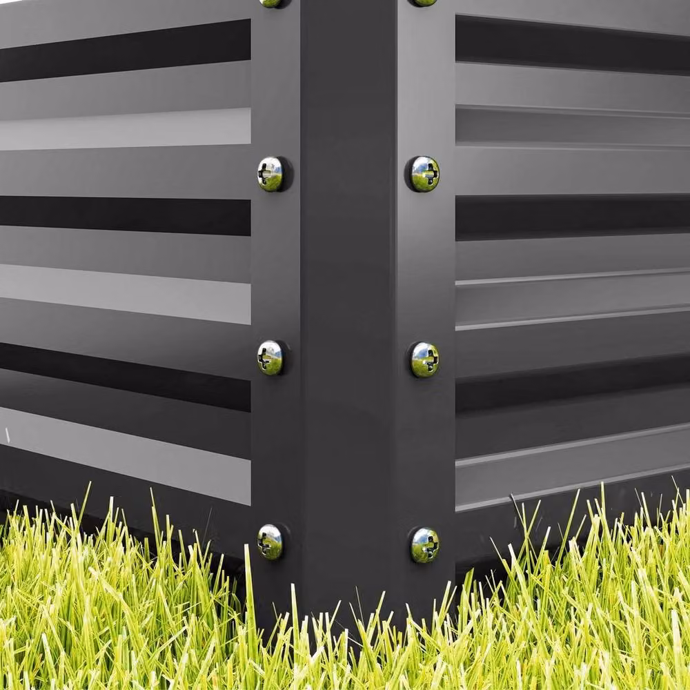 NESTLUNE Set of 2 Galvanised Steel Raised Garden Planter Boxes, Light Grey – 5