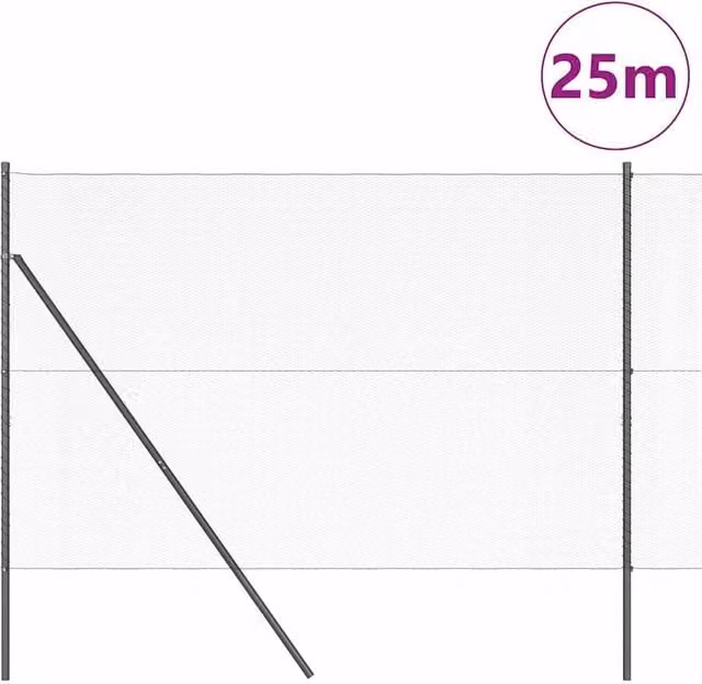 Berkfield Home Grey Steel Hexagon Fence, 1.6 x 25 m – 1