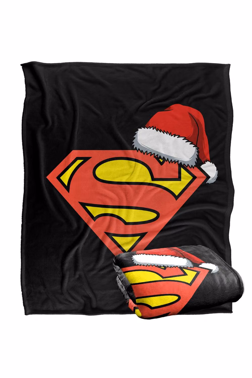 LOGOVISION Superman S-Shield Christmas Santa Hat Design Super Soft Fleece Throw Blanket, Multicolour – 7