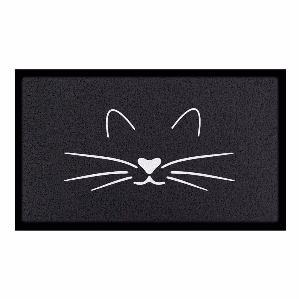 Artsy Mats Cat Face Indoor and Outdoor Doormat, Black, W: 70 cm, D: 40 cm – 2