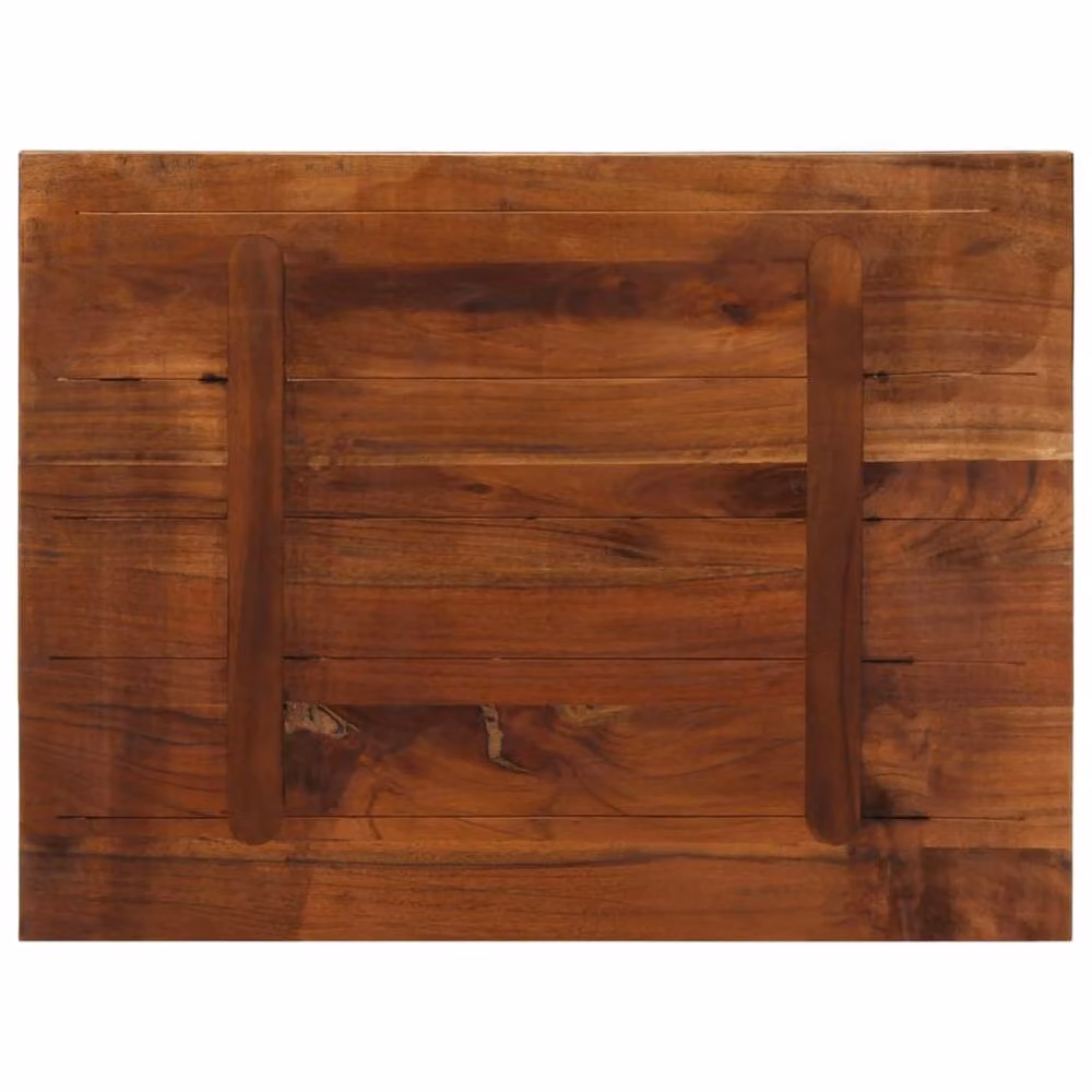 Berkfield Home Rectangular Solid Reclaimed Wood Table Top, Brown, W: 80 cm, D: 70 cm, H: 2.5 cm – 3