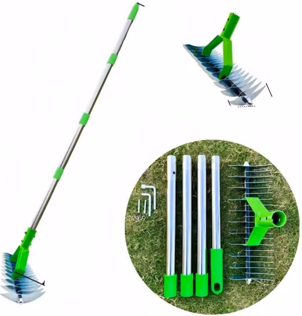 Kelvenix Manual Lawn Aerator Scarifier Head in Silver Stainless Steel, 100g