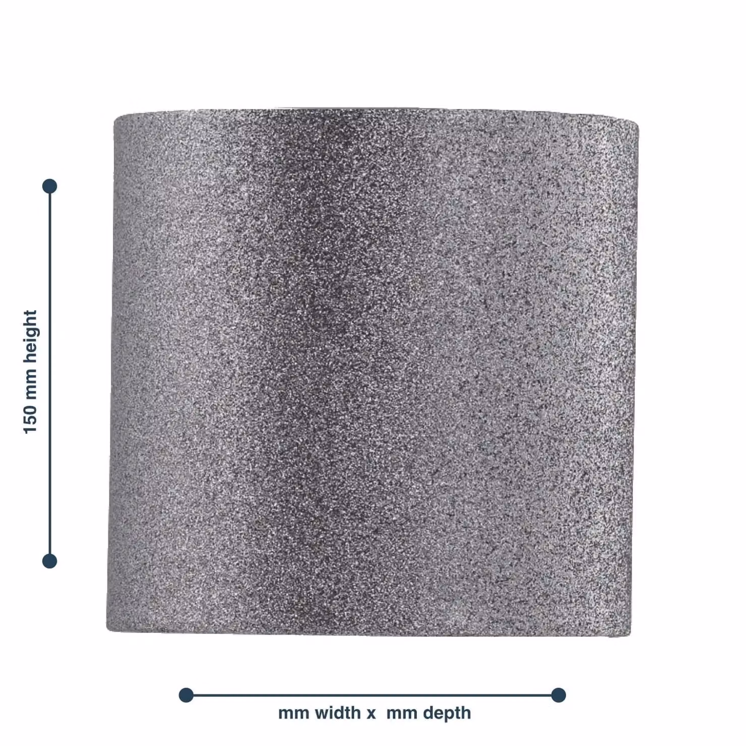 First Choice Lighting Silvery Grey Glitter Cylinder Fabric Table Lamp Shade, Diameter: 15 cm – 2