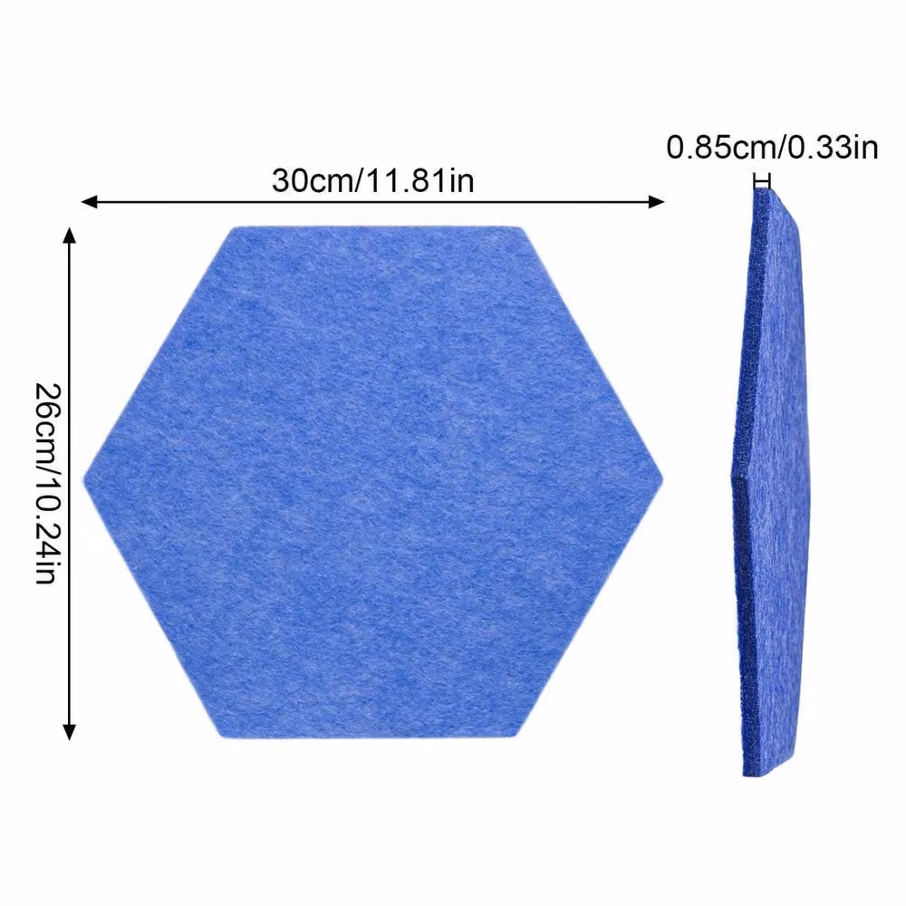 Havendro Set of 8 Blue Felt Hexagon Wall Boards, 30 cm, with 20 Pins – 2