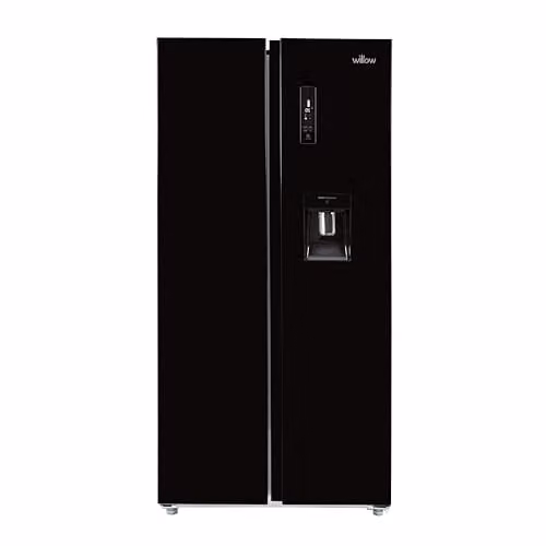 Willow 430L Side by Side American Style Fridge Freezer with Water Dispenser and No Frost Technology in Black