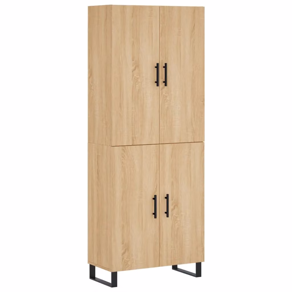 Berkfield Home Sonoma Oak Highboard in Brown, W/D/H: 69.5 x 34 x 180 cm – 2