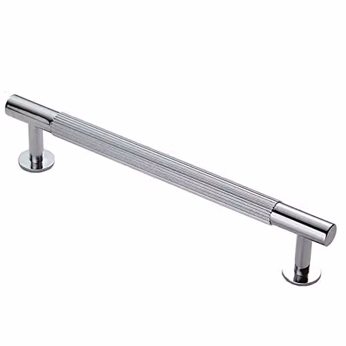 Loops Lined Bar Door Pull Handle in Polished Chrome, W/D/H: 190 x 13 x 19 mm