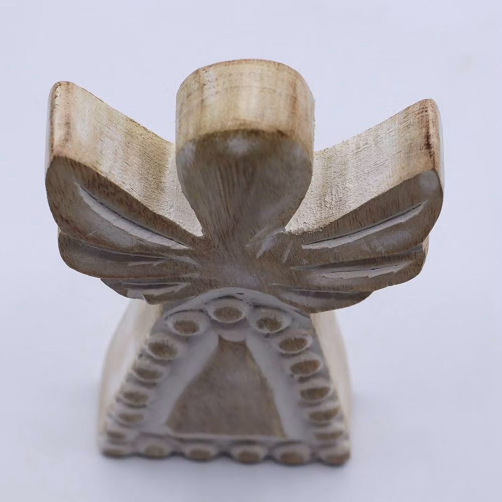 Serenityy Rustic White Mango Wood Angel Tabletop Christmas Decoration – 3
