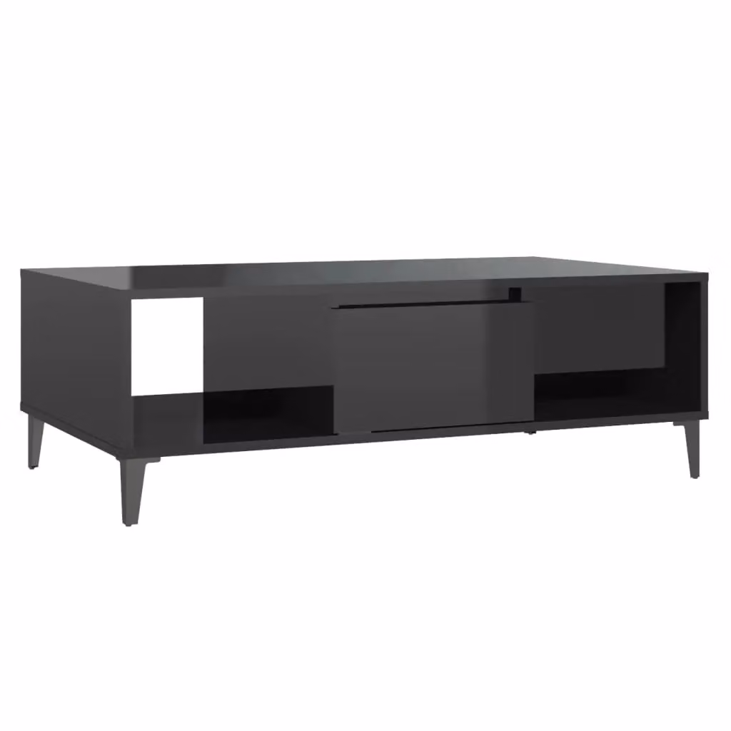 Berkfield Home High Gloss Black Rectangular Coffee Table, W: 103.5 cm, D: 60 cm, H: 35 cm – 2