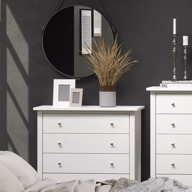 Core Como 4 Drawer Chest of Drawers in White – 2