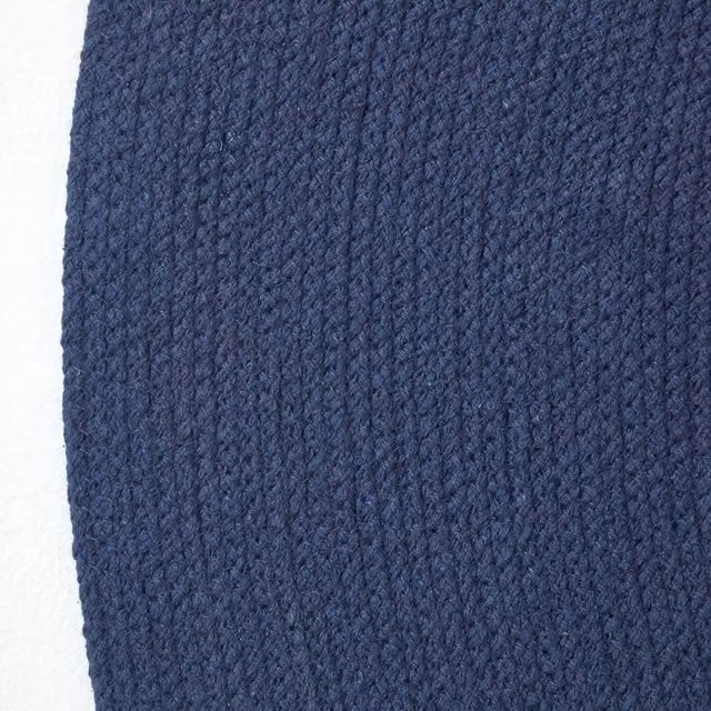 Homescapes Blue Braided Oval Cotton Rug, Width: 90 cm