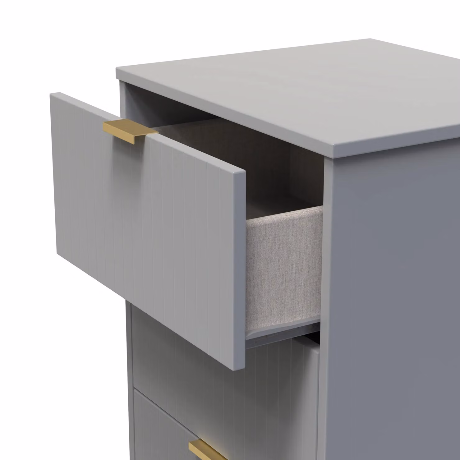 2 U Denver Ready Assembled 5 Drawer Tall Bedside Chest in Grey – 3