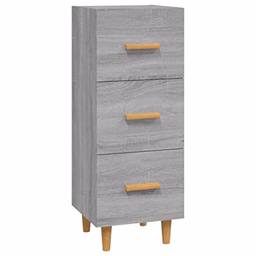 vidaXL Grey Sonoma Sideboard in Engineered Wood W/D/H: 34.5 x 34.0 x 90.0 cm