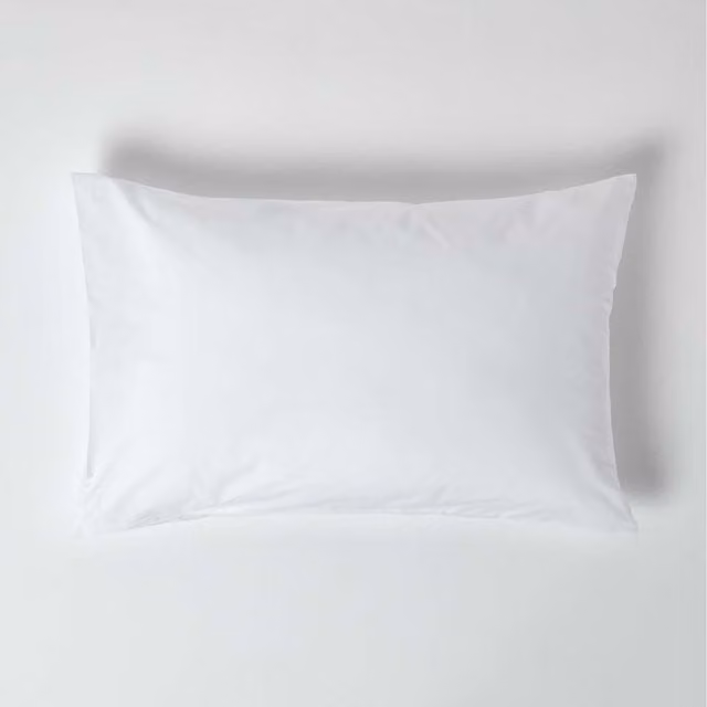 Homescapes White Egyptian Cotton Housewife Pillowcase, 200 Thread Count Percale, W/H: 74 x 48 cm