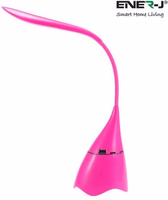 ENER-J LED Table Lamp with Bluetooth Speaker, Pink and White, Diameter: 25 cm, Height: 19 cm