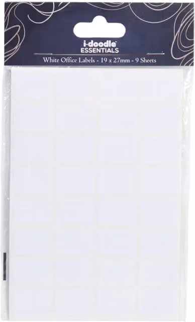 idoodle Essentials Multipurpose White Paper Labels for Home, Office and School