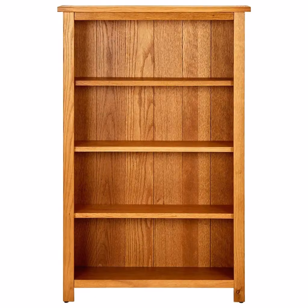 Berkfield Home 4-Tier Rustic Solid Oak Wood Bookcase in Brown, W/D/H: 70 x 22 x 110 cm – 2