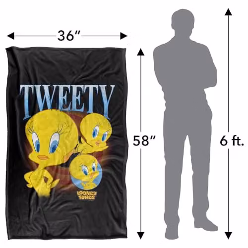 Warner Bros. Looney Tunes Tweety Super Soft Fleece Throw Blanket, Multicolour – 4