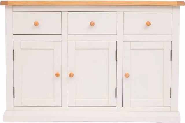 Cabinet Bits Castelli White 3 Door 3 Drawer Waxed Pine Sideboard
