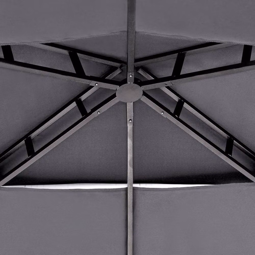 Wyld and Coco Grey Hip Garden Gazebo with Powder Coated Steel Frame and UV Protective Canopy, W/D/H: 245 x 240 x 185 cm – 3