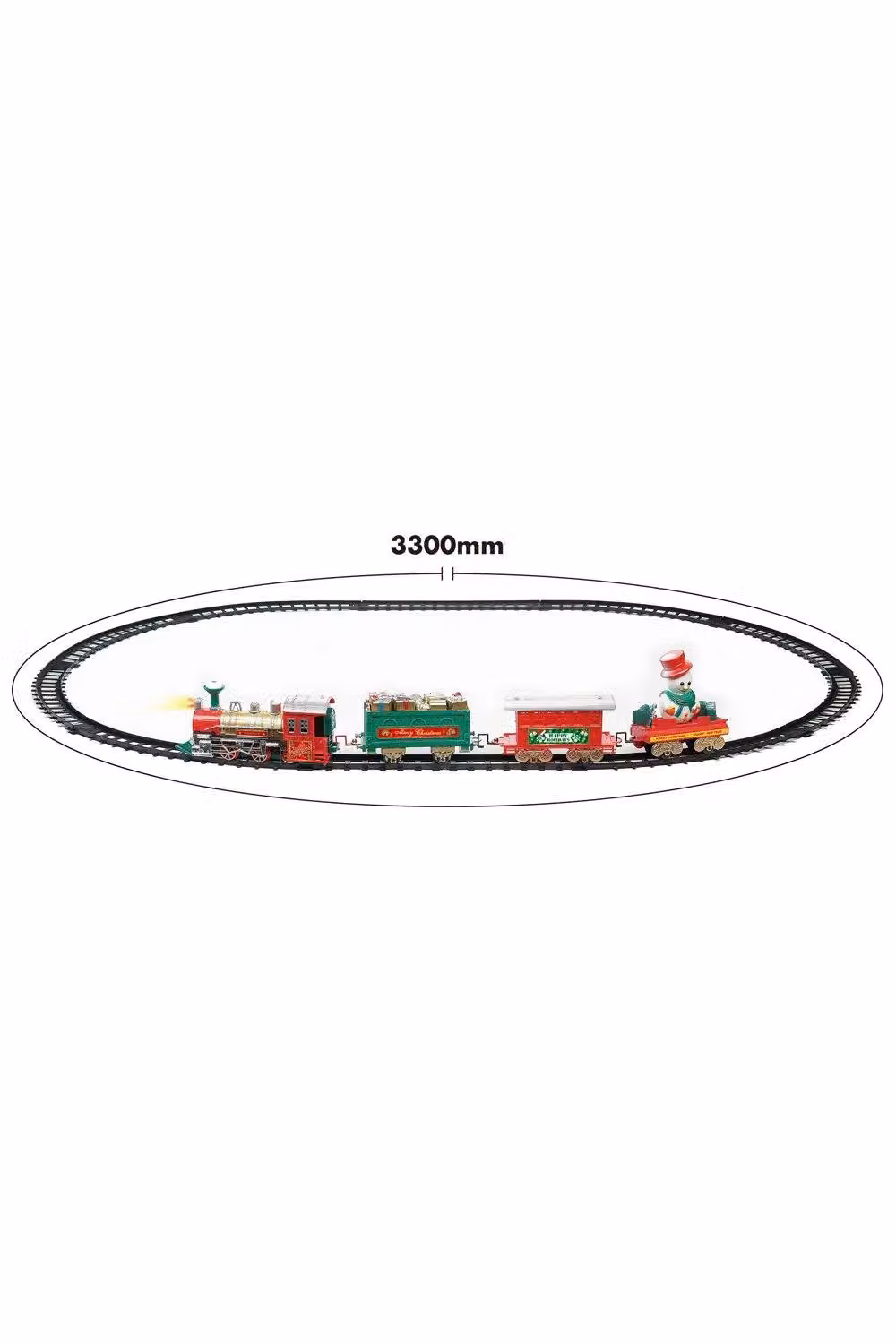 Netagon Battery Operated Christmas Train Set in Red – 2