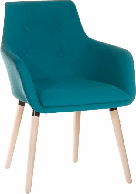 Teknik Pair of Modern Upholstered Four Legged Chairs in Petrol Blue – 1