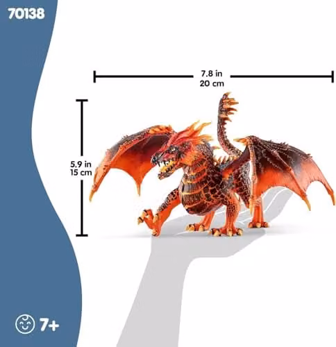 Schleich Eldrador Creatures Lava Dragon Toy in Red and Black – 4