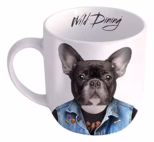 Mustard Wild Dining Dylan Dog Ceramic Coffee Mug in White and Multicolour