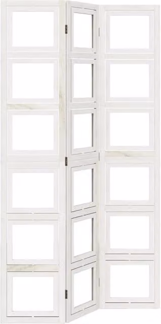Berkfield Home 3-Panel Room Divider in White Solid Paulownia Wood