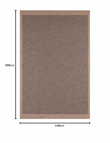 THE RUGS Jute Looking Diamond Design Outdoor Rug in Beige and Grey, W: 140 cm, L: 200 cm – 2