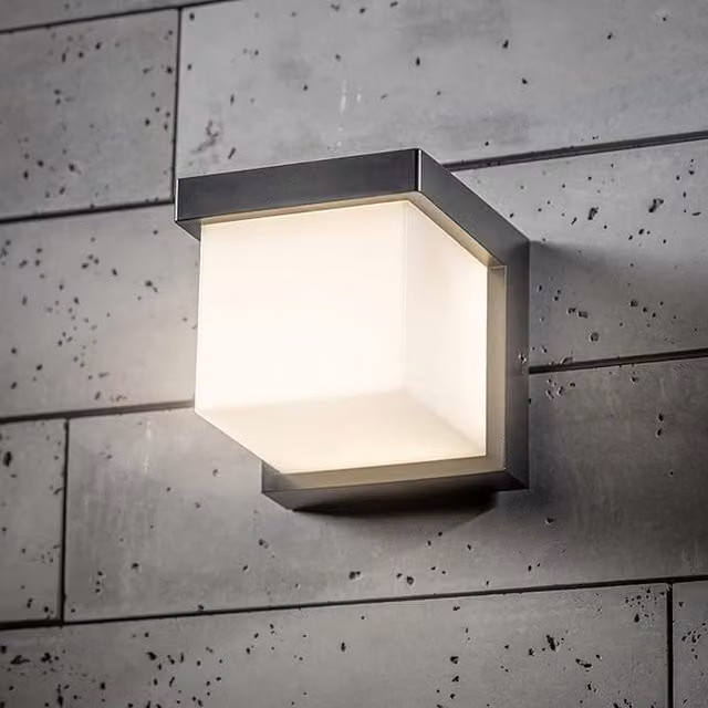 CGC Lighting Addison Cube LED Outdoor Wall Light in Black
