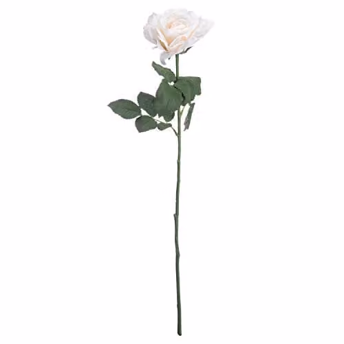 Hill Interiors White and Green Artificial Garden Rose Floral Decoration – 1