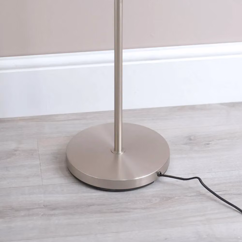 ValueLights Albie 3 Way Adjustable Directional Metal Floor Lamp in Silver/Chrome – 3