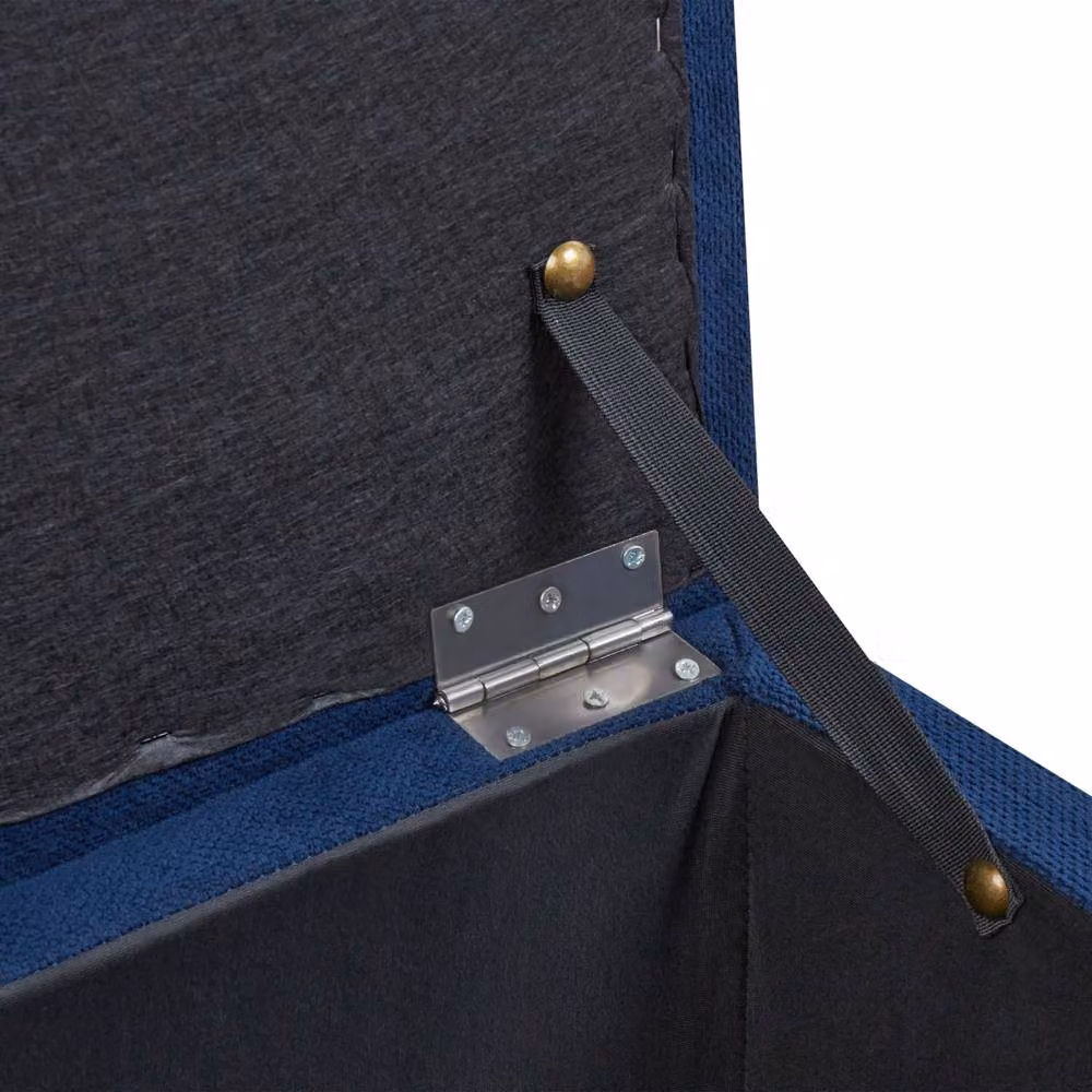 Wyld and Coco Blue Fabric Storage Ottoman, W/D/H: 100 x 42 x 40 cm – 5