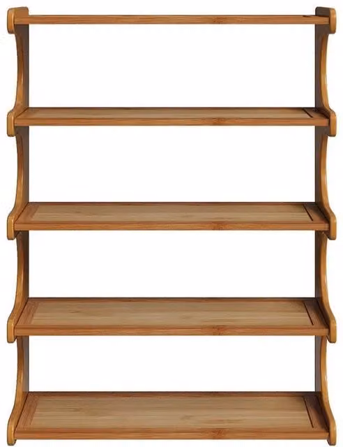 SPETLEK 5 Tier Bamboo Shoe Rack in Brown – 1