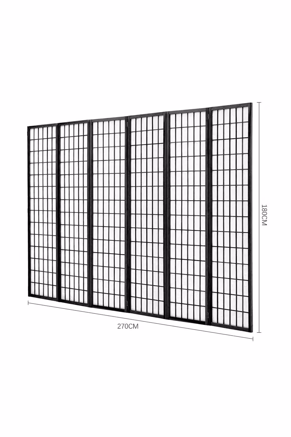 Living and Home 6-Panel Black Solid Wood Folding Room Divider Screen – 3