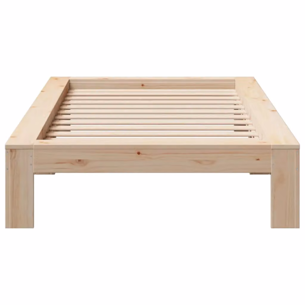 Berkfield Home Small Single Solid Wood Pine Bed Frame in Brown, W/D/H: 75 x 190 cm – 2