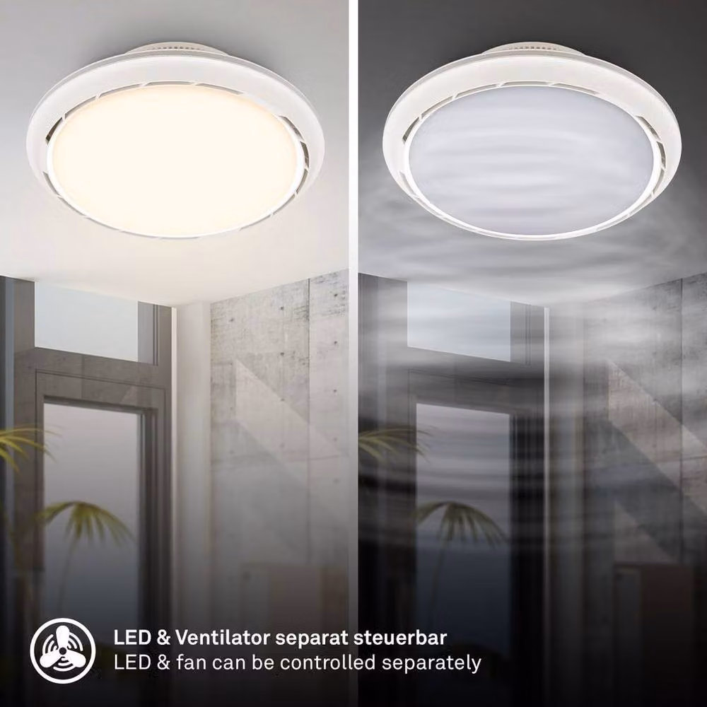 Briloner White LED Ceiling Light with Fan, CCT Dimmable and Remote Control – 3