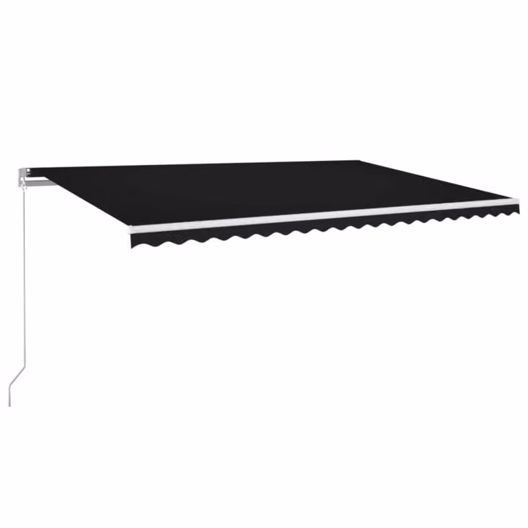 Berkfield Home Manual Retractable Awning with LED, Anthracite and Black, W: 500 cm, D: 300 cm