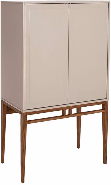 Angel Cerda Modern High Sideboard in Walnut and Beige, W/D/H: 90 x 40 x 150 cm