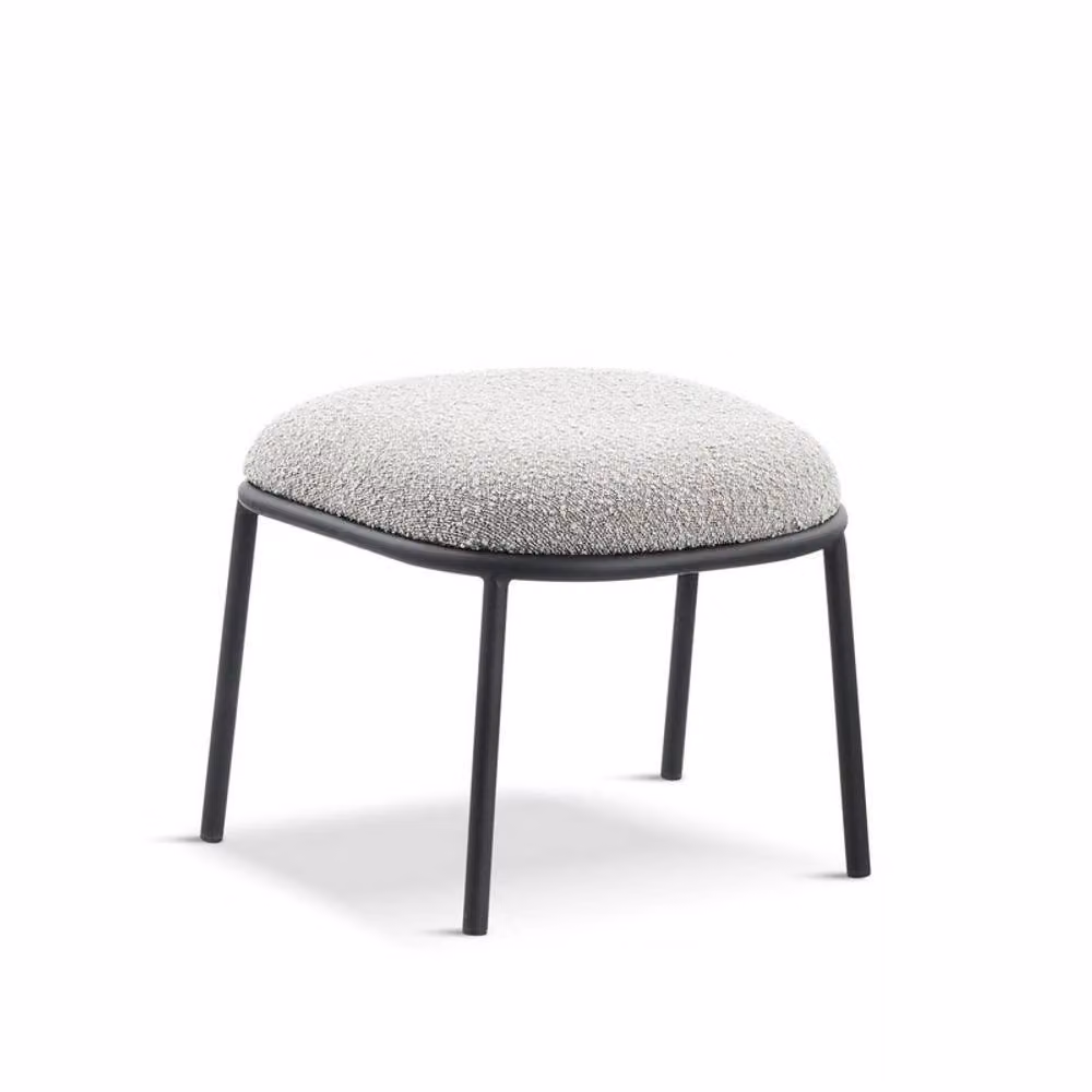 Lemon Pavilion MM Grey Bouclé Matching Stool for Duke Lounge Chair, W45 x D45 x H40 cm – 2