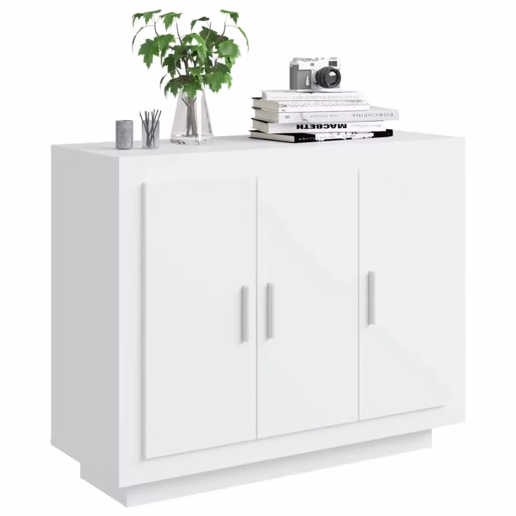 Berkfield Home Modern White Sideboard in Engineered Wood W/D/H: 92 x 35 x 75 cm – 2