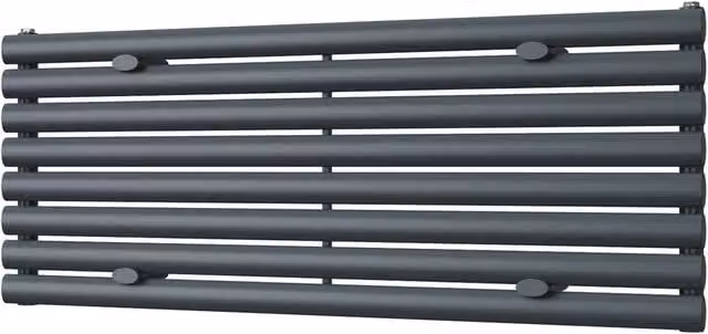 Omeara Axis Anthracite Horizontal Single Panel Wall Radiator, W: 120 cm, H: 46.4 cm