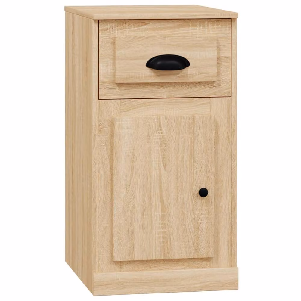 Berkfield Home Side Cabinet with Drawer in Sonoma Oak and Light Tan, W: 40 cm, D: 50 cm, H: 75 cm – 2