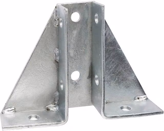 Unifix 41mm Single Channel Galvanised Steel Gusset Base Plate, Silver, Box of 12