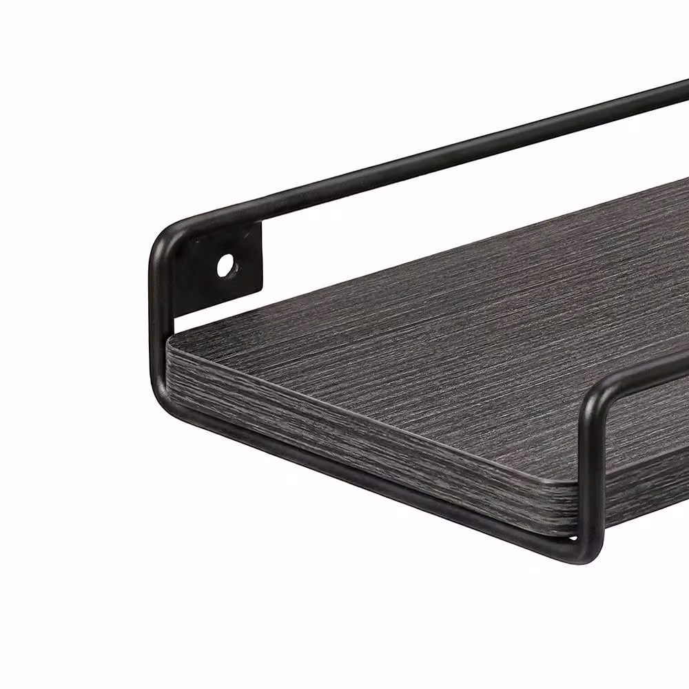 Levede Set of 2 L-Shaped Corner Floating Shelves, Wall Mounted, Matt Black – 4